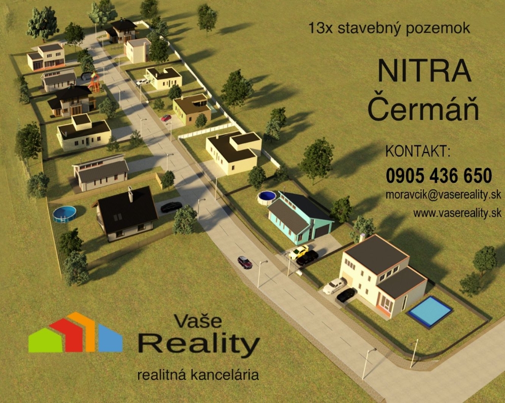 STAVEBNÉ POZEMKY 508 m2 NITRA - ČERMÁŇ