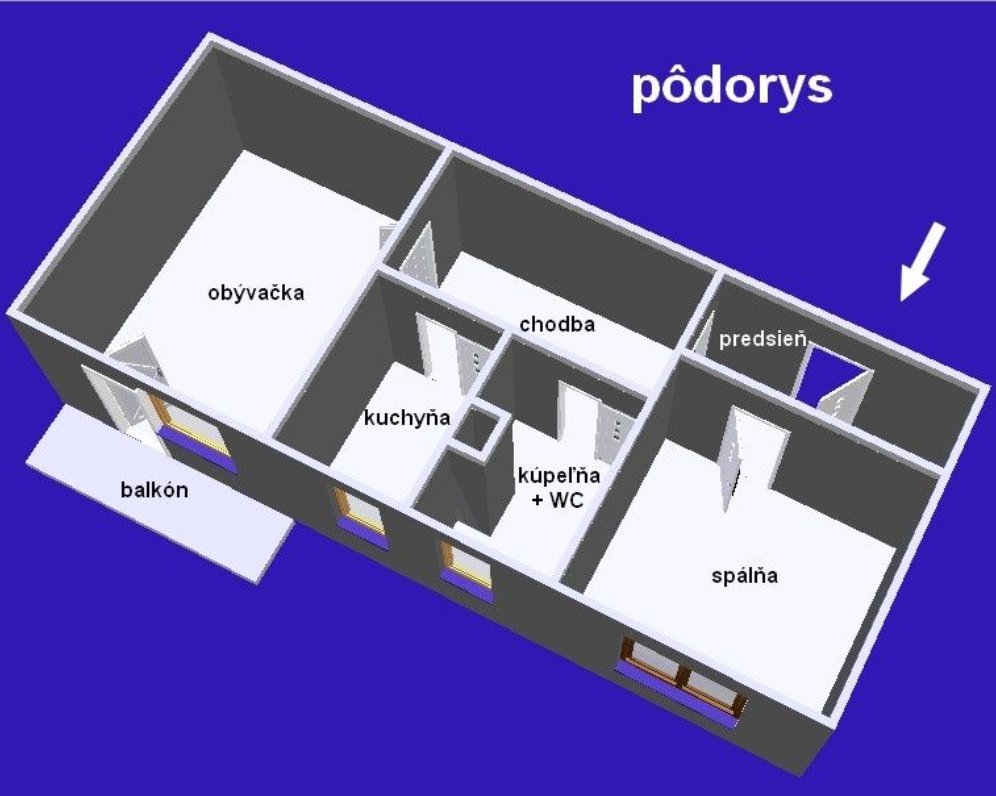 DVOJIZBOVÝ BYT 47 M2 S BALKÓNOM PIEŠŤANY JUH