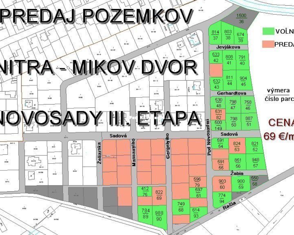 Stavebný pozemok 413 m2 NITRA, Chrenová - Mikov dvor