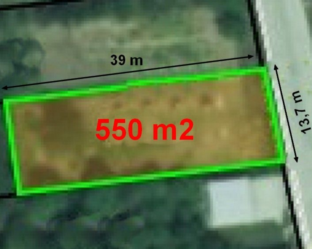 Stavebný pozemok  550 m2 Horná Streda